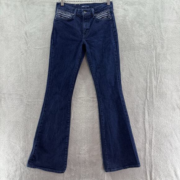 Anthropologie X Levis Jeans Womens 27 Blue Sky Rinse Stems Flare Mid Rise - Picture 1 of 16